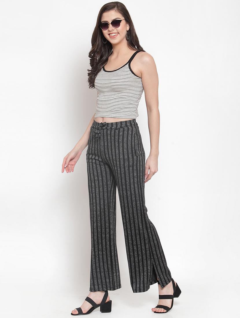 tie front striped wide leg trouser - 16711991 - Zoom Image - 4