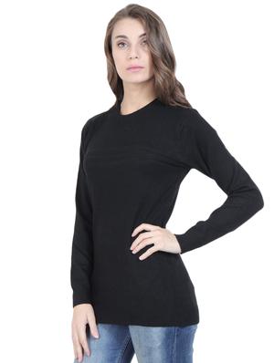 round neck solid pullover - 16712012 - Standard Image - 2