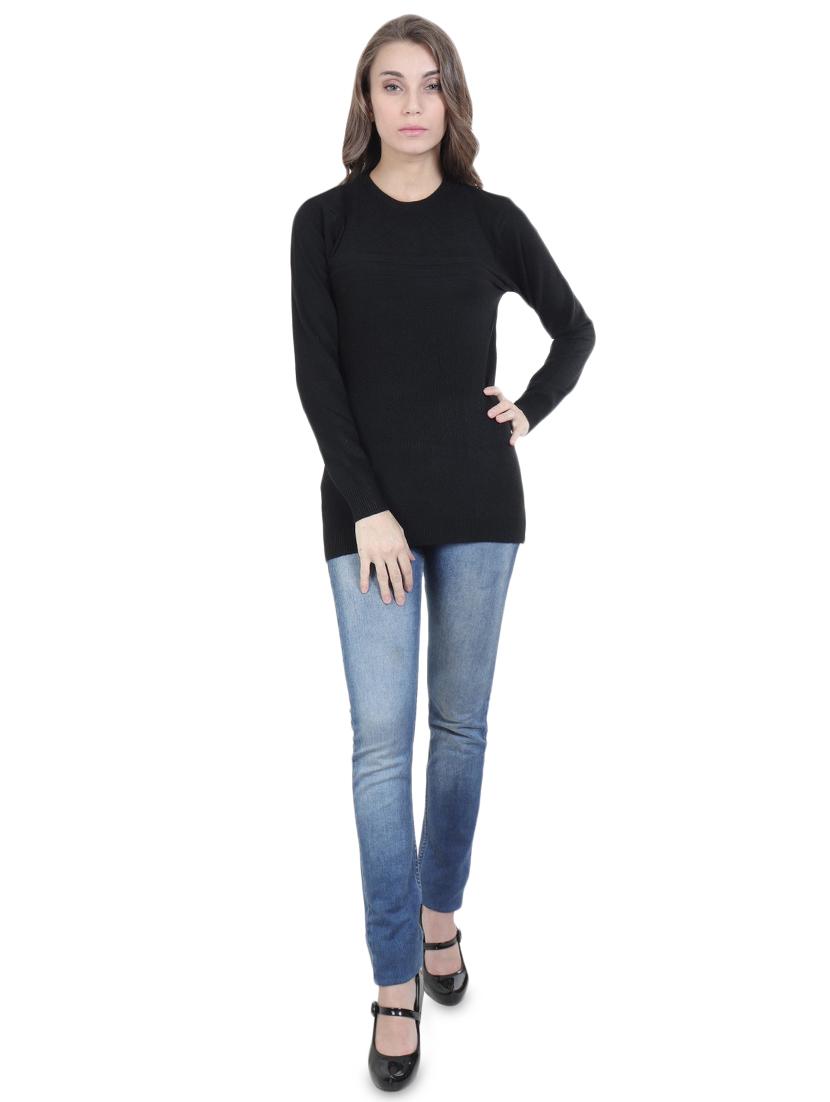 round neck solid pullover - 16712012 - Zoom Image - 4
