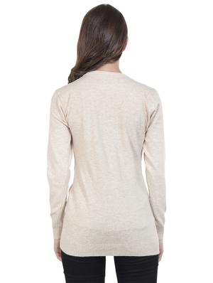 round neck solid pullover - 16712015 - Standard Image - 3