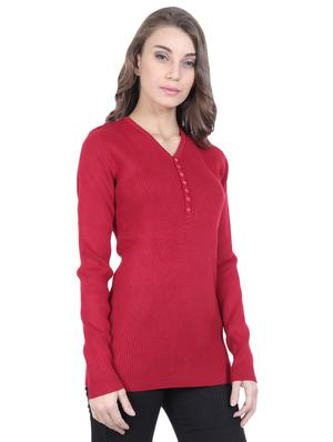 button detail v-neck pullover - 16712017 - Standard Image - 2
