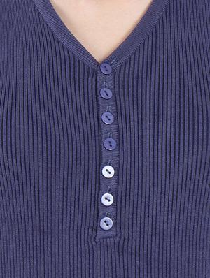 button detail v-neck pullover - 16712018 - Standard Image - 5