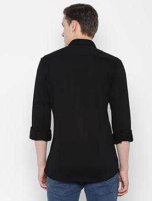 black solid casual shirt - 16712108 - Standard Image - 2