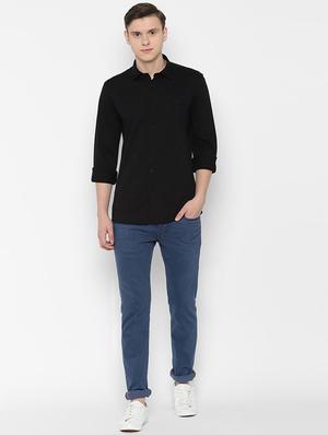 black solid casual shirt - 16712108 - Standard Image - 3