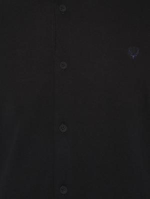 black solid casual shirt - 16712108 - Standard Image - 4