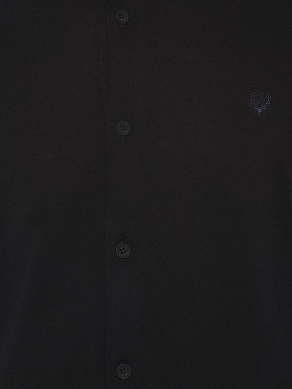 black solid casual shirt - 16712108 - Zoom Image - 4