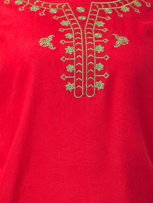 round neck embroidered detail top - 16712207 - Standard Image - 5