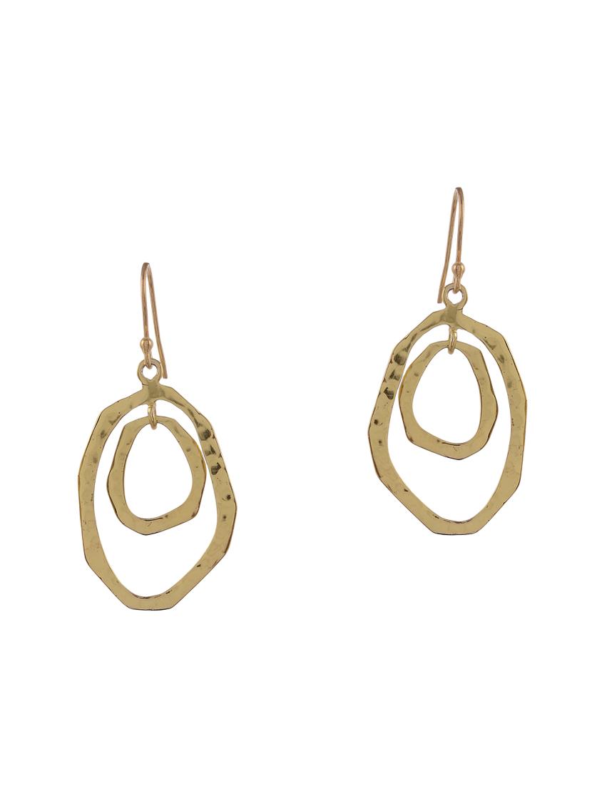 gold silver drop earring - 16712226 - Zoom Image - 1