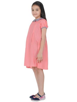 contrast neck pleated frock - 16712254 - Standard Image - 2