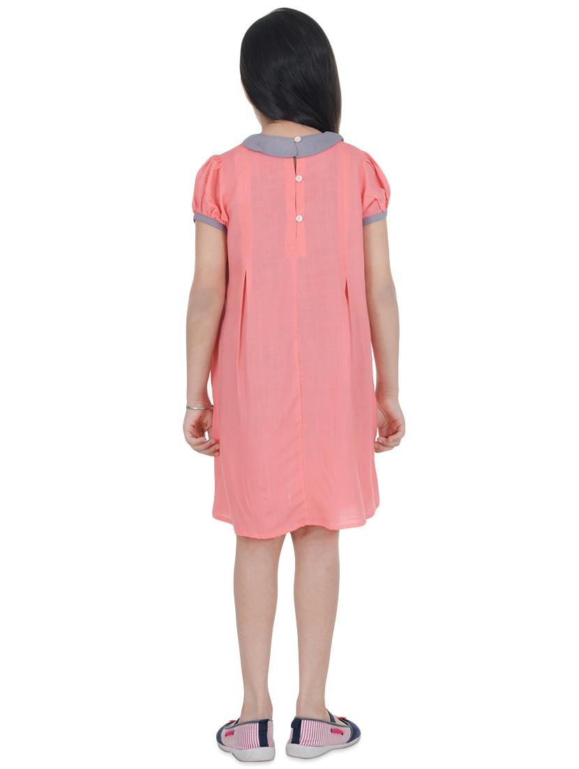 contrast neck pleated frock - 16712254 - Zoom Image - 3