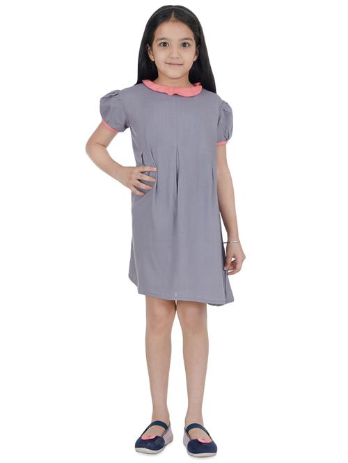 contrast neck pleated frock - 16712266 - Standard Image - 1