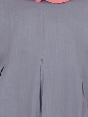 contrast neck pleated frock - 16712266 - Standard Image - 4