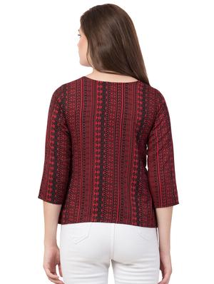 boat neck printed top - 16712320 - Standard Image - 3