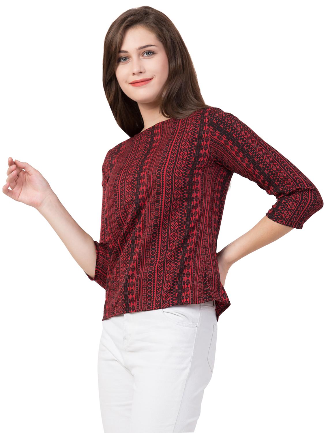 boat neck printed top - 16712320 - Zoom Image - 2
