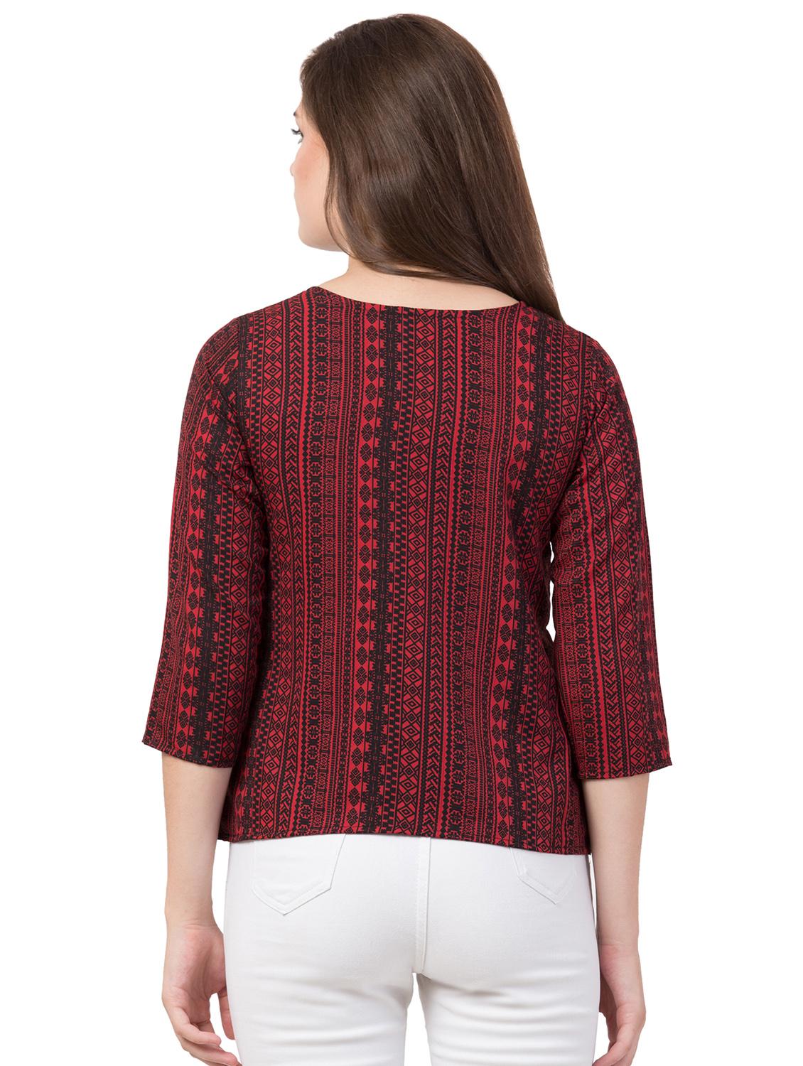boat neck printed top - 16712320 - Zoom Image - 3