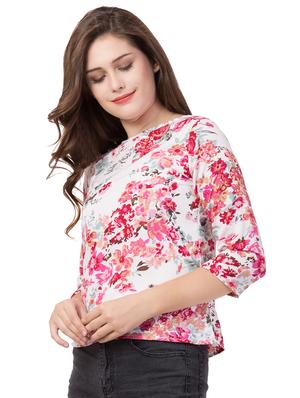 boat neck floral top - 16712322 - Standard Image - 2