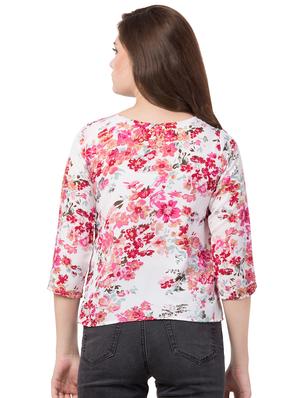 boat neck floral top - 16712322 - Standard Image - 3