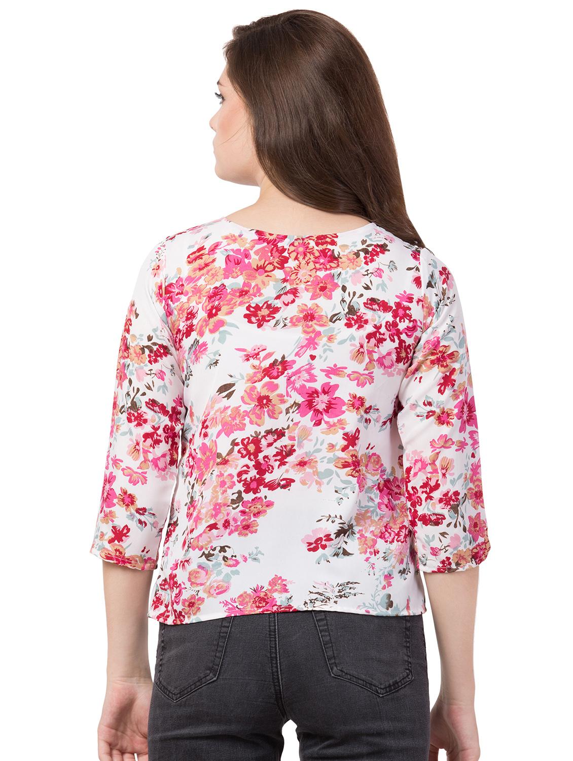boat neck floral top - 16712322 - Zoom Image - 3