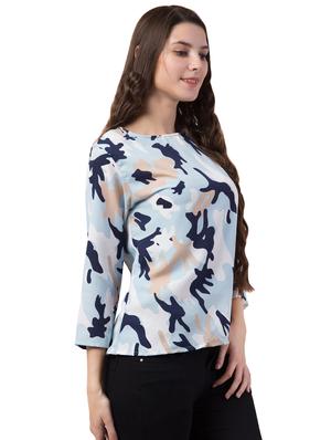 boat neck camouflage top - 16712323 - Standard Image - 2