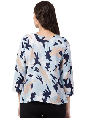 boat neck camouflage top - 16712323 - Standard Image - 3