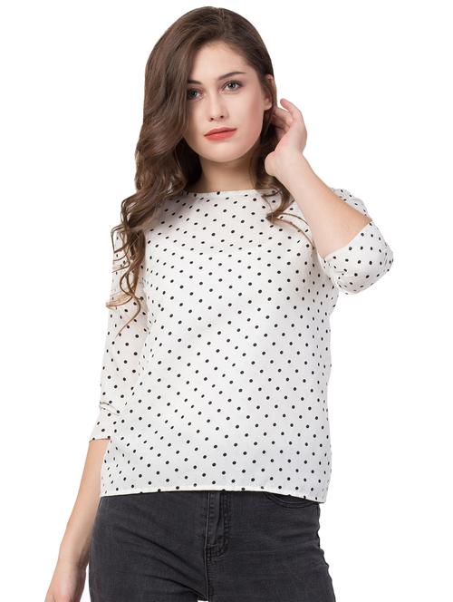 boat neck polka dot top - 16712326 - Standard Image - 1
