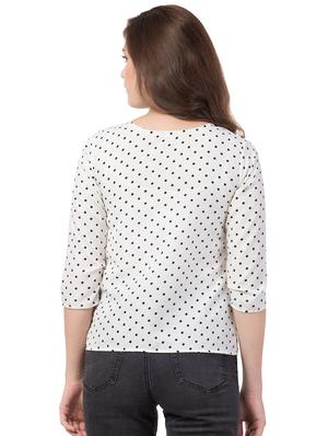 boat neck polka dot top - 16712326 - Standard Image - 3