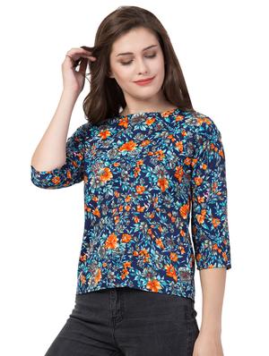 boat neck floral top - 16712328 - Standard Image - 2