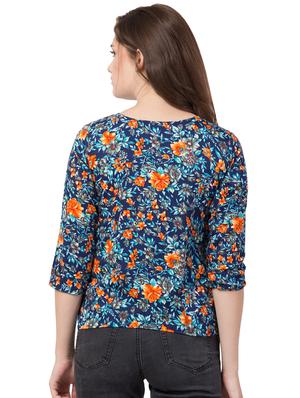 boat neck floral top - 16712328 - Standard Image - 3