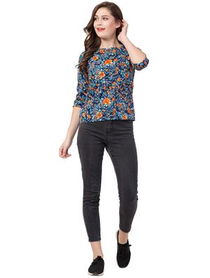 boat neck floral top - 16712328 - Standard Image - 4