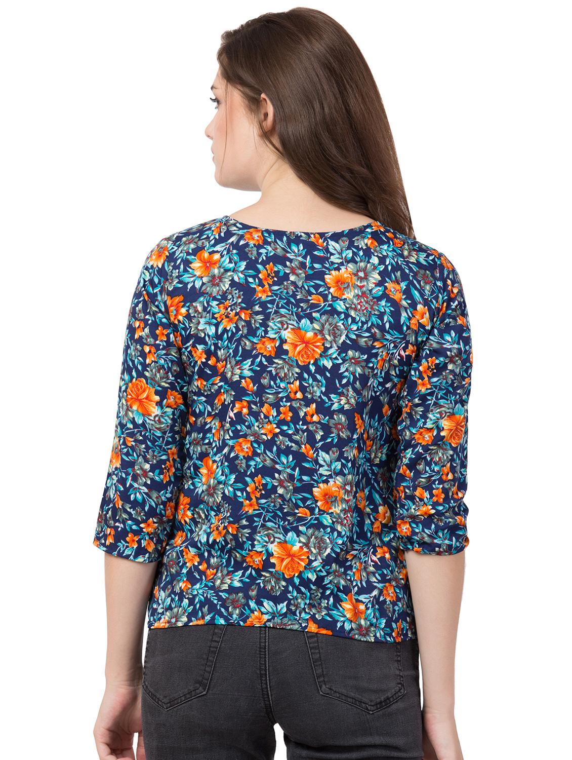 boat neck floral top - 16712328 - Zoom Image - 3