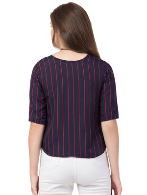 round neck striped top - 16712330 - Standard Image - 3