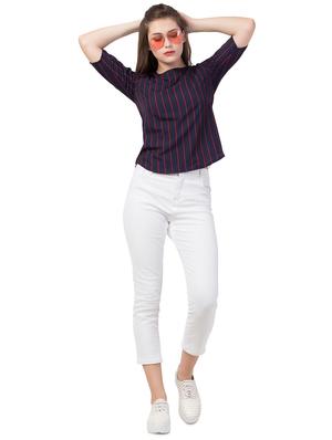 round neck striped top - 16712330 - Standard Image - 4