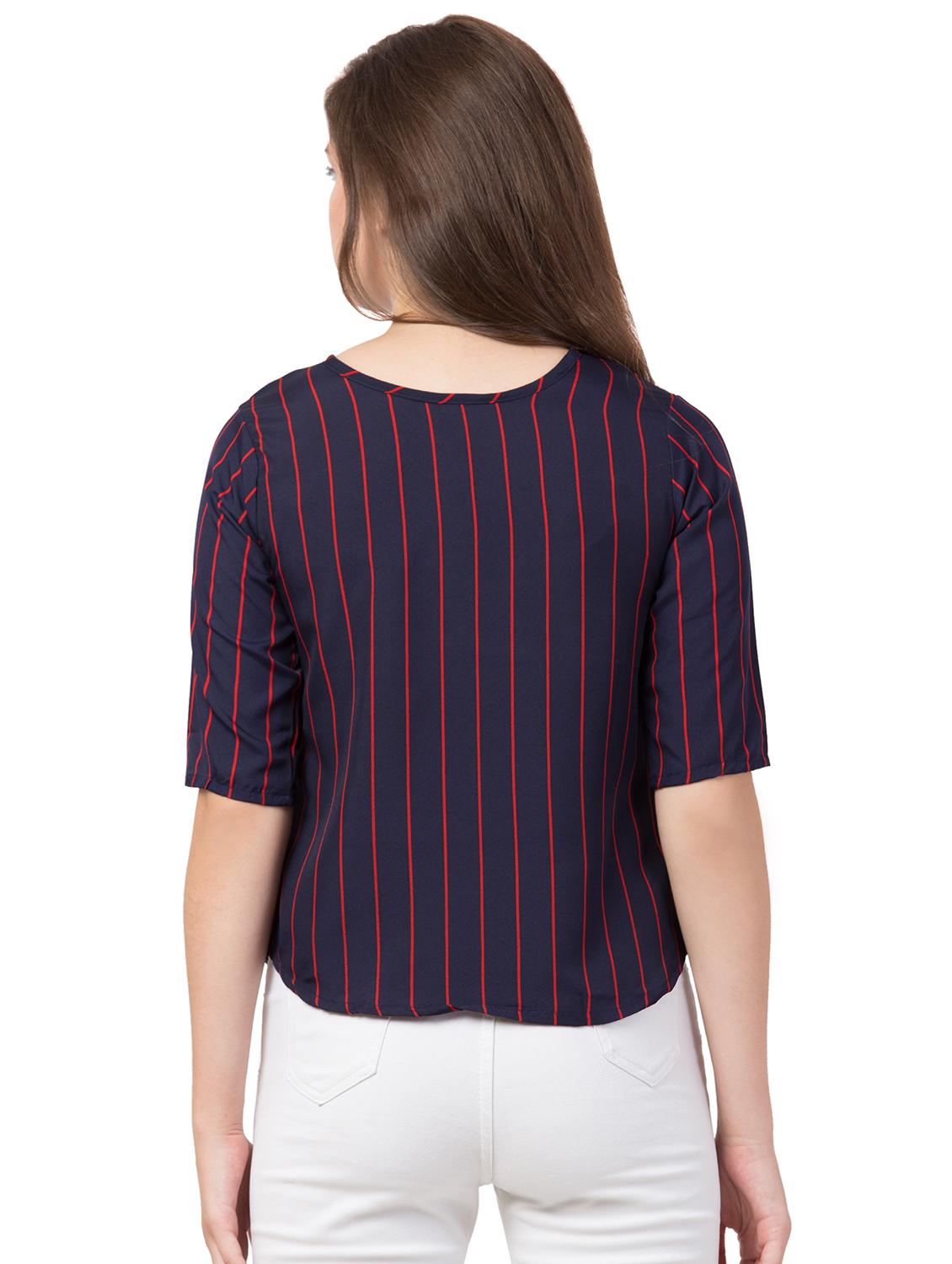 round neck striped top - 16712330 - Zoom Image - 3