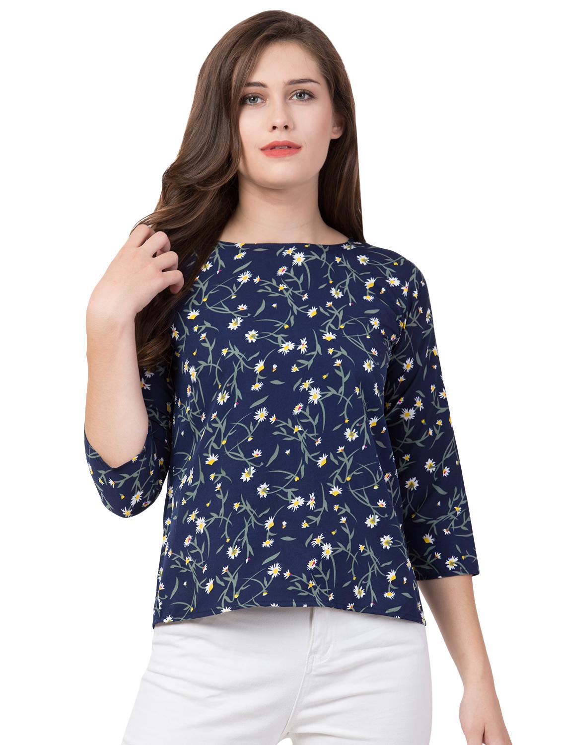 boat neck floral top - 16712331 - Zoom Image - 1