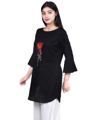 embroidered solid kurti - 16712378 - Standard Image - 2