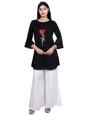 embroidered solid kurti - 16712378 - Standard Image - 4
