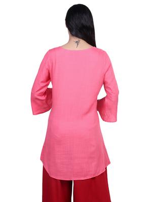 embroidered solid kurti - 16712383 - Standard Image - 3