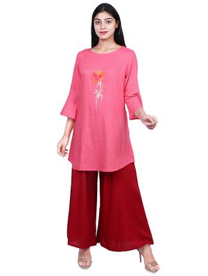 embroidered solid kurti - 16712383 - Standard Image - 4