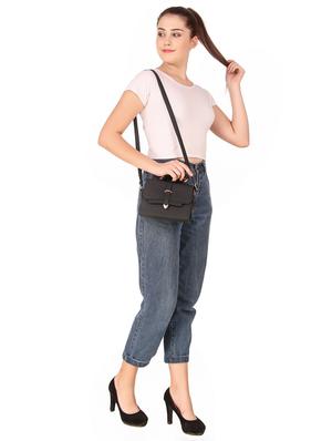 black polyester regular sling bag - 16712578 - Standard Image - 5