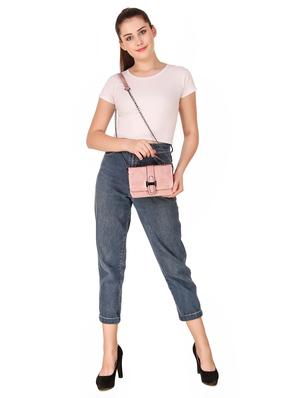 pink leatherette (pu) regular sling bag - 16712583 - Standard Image - 5