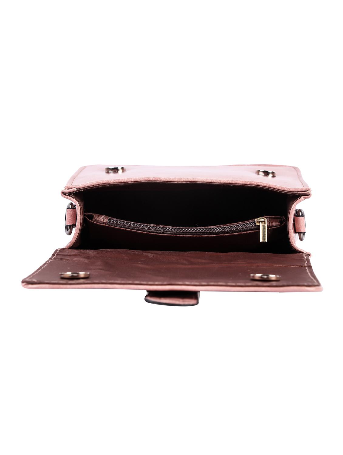 pink leatherette (pu) regular sling bag - 16712583 - Zoom Image - 3