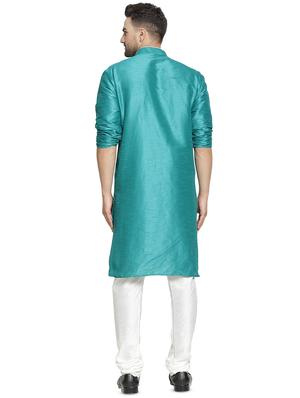 blue solid kurta pyjama set - 16712663 - Standard Image - 3