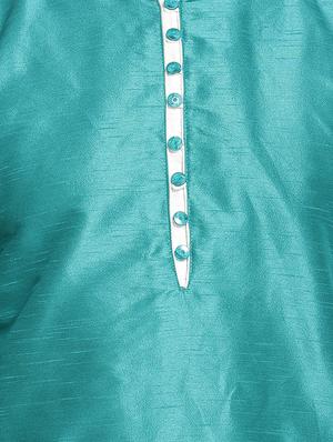 blue solid kurta pyjama set - 16712663 - Standard Image - 4