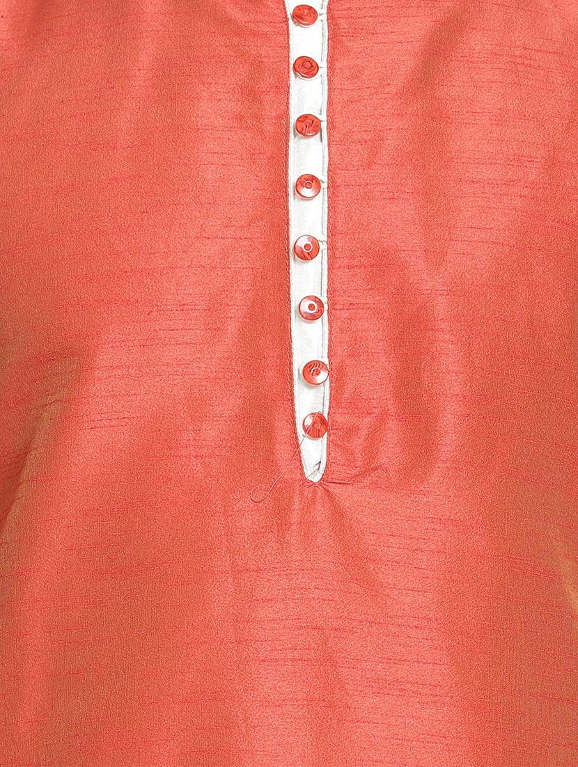 orange solid kurta pyjama set - 16712664 - Zoom Image - 4
