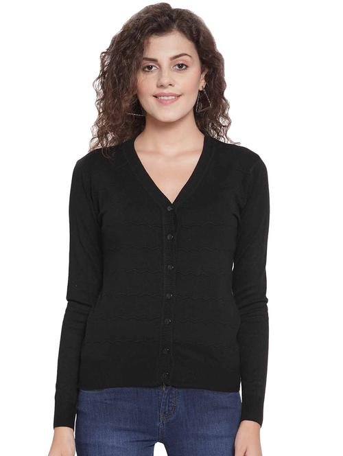 v-neck solid cardigan - 16712704 - Standard Image - 1