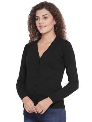 v-neck solid cardigan - 16712704 - Standard Image - 2