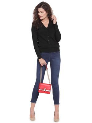 v-neck solid cardigan - 16712704 - Standard Image - 4