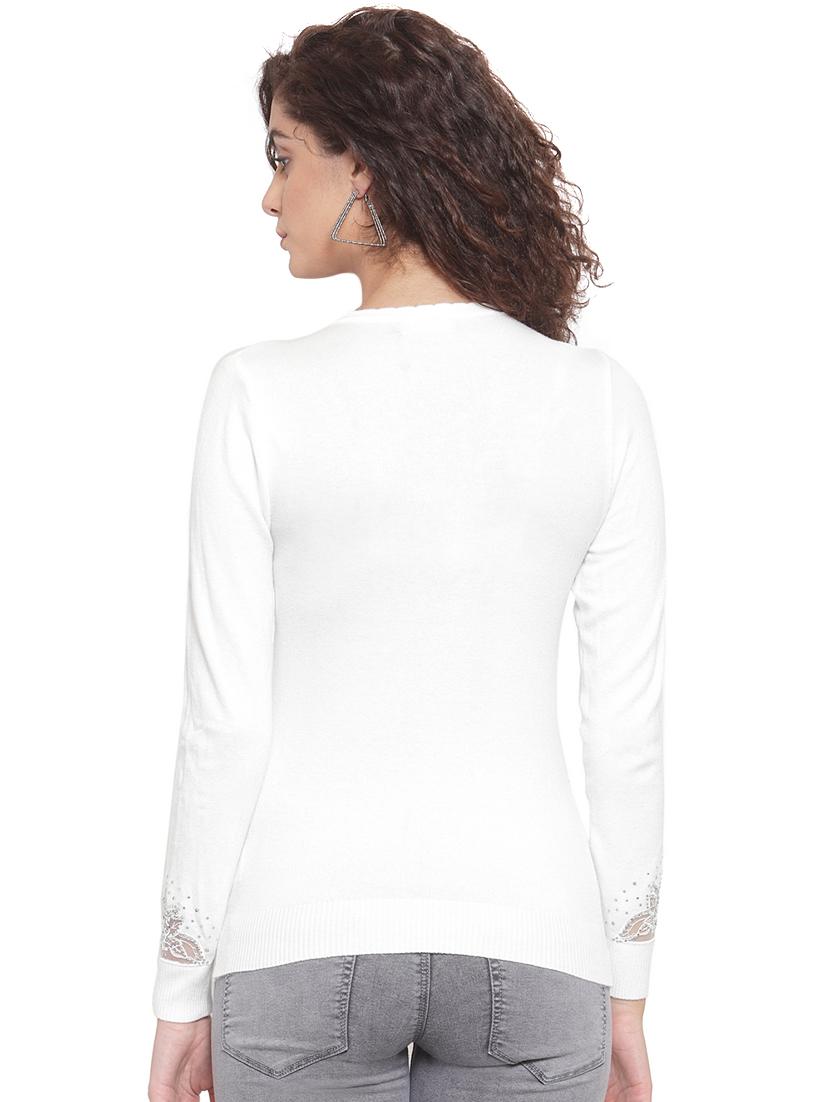 round neck embellished pullover - 16712711 - Zoom Image - 3