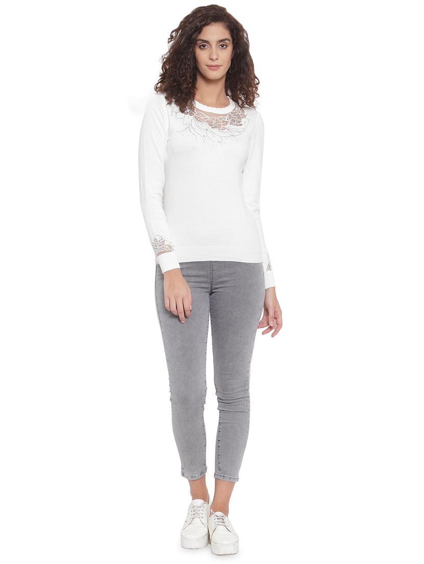 round neck embellished pullover - 16712711 - Zoom Image - 4