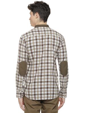 brown checkered casual shirt - 16712751 - Standard Image - 3